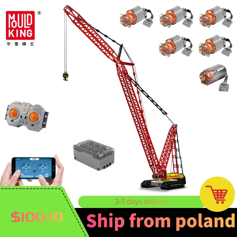 MOULD KING 17015 High-Tech LIEBHERRS LR13000 Excavator Motorized Crawler Crane Building Blocks Assemble Bricks Toys Kids Gifts