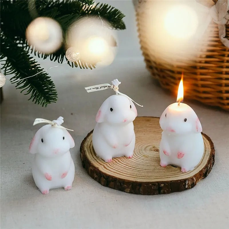 Easter Rabbit Shape Scented Candles Home Decor Bunny Animal Candle