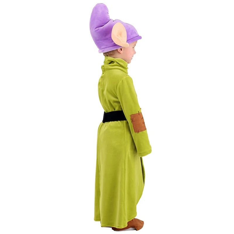 Kids Dopey Costumes Disney Snow White and The Seven Dwarfs Cosplay Dopey Boys Child Bodysuit Hat Suit Halloween Costume Clothes