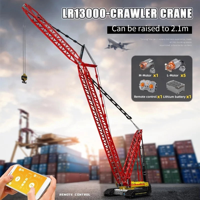 MOULD KING 17015 High-Tech LIEBHERRS LR13000 Excavator Motorized Crawler Crane Building Blocks Assemble Bricks Toys Kids Gifts