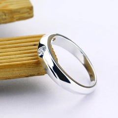 High quality classic couple rings. Solid 925 sterling silver engagement ring