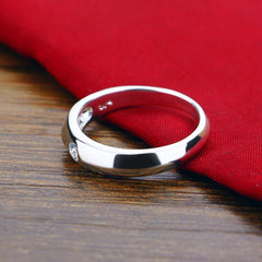 High quality classic couple rings. Solid 925 sterling silver engagement ring
