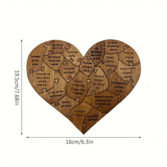 20 Reasons Why I Love You Wooden Heart Puzzle - Valentines Day Gift For Him, Her, Couple