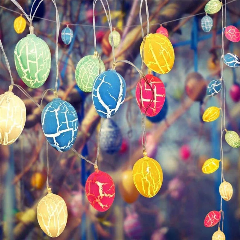 Party LED Light Egg-Shaped Fancy Lantern Decorative String Lights Festival Decorations for Easter