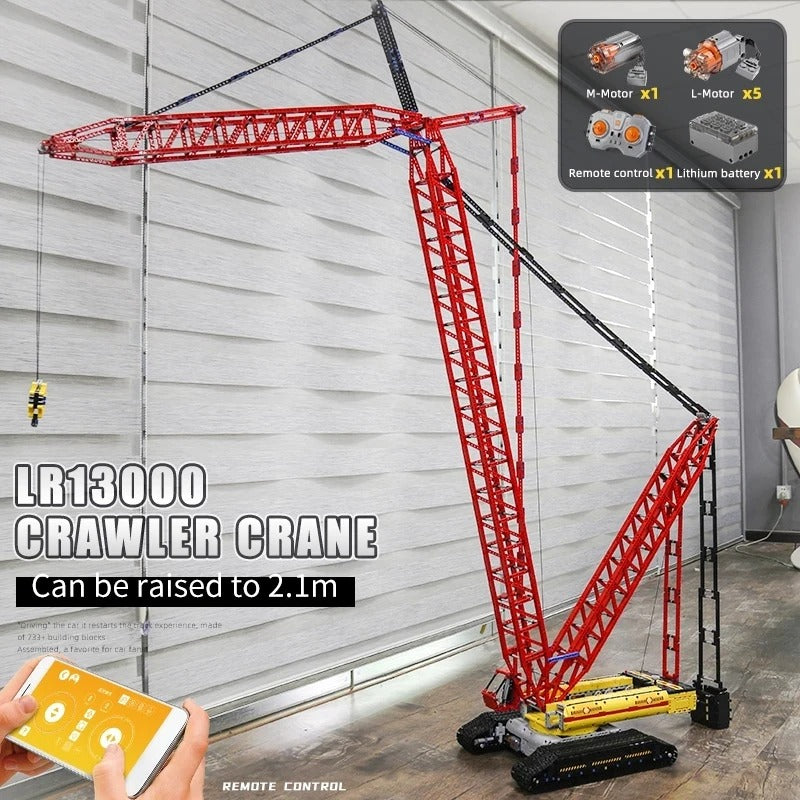 MOULD KING 17015 High-Tech LIEBHERRS LR13000 Excavator Motorized Crawler Crane Building Blocks Assemble Bricks Toys Kids Gifts