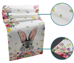 Easter Bunny Flower Linen Table Runners Dresser Scarves Table Decor