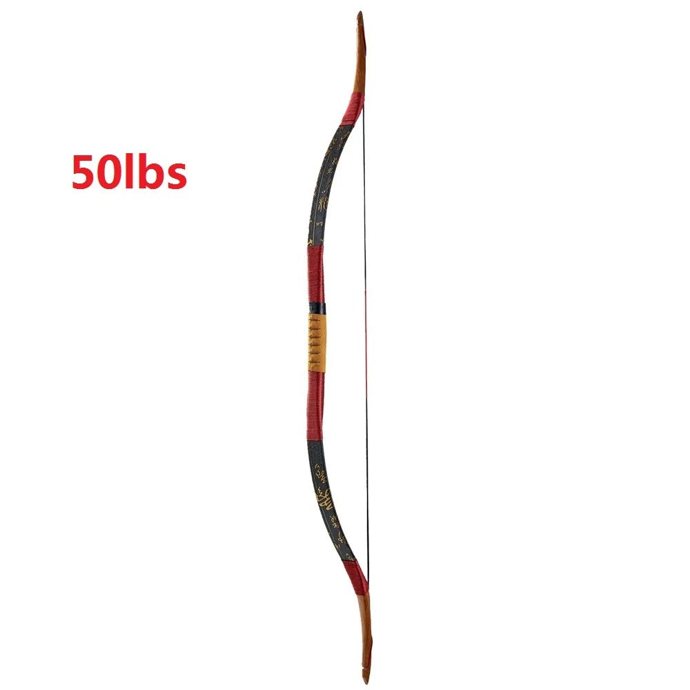 Archery Traditional longbow Recurve Bow 20-50lbs wooden Longbow Bow for Outdoor bow Novice practice bow With bowstring