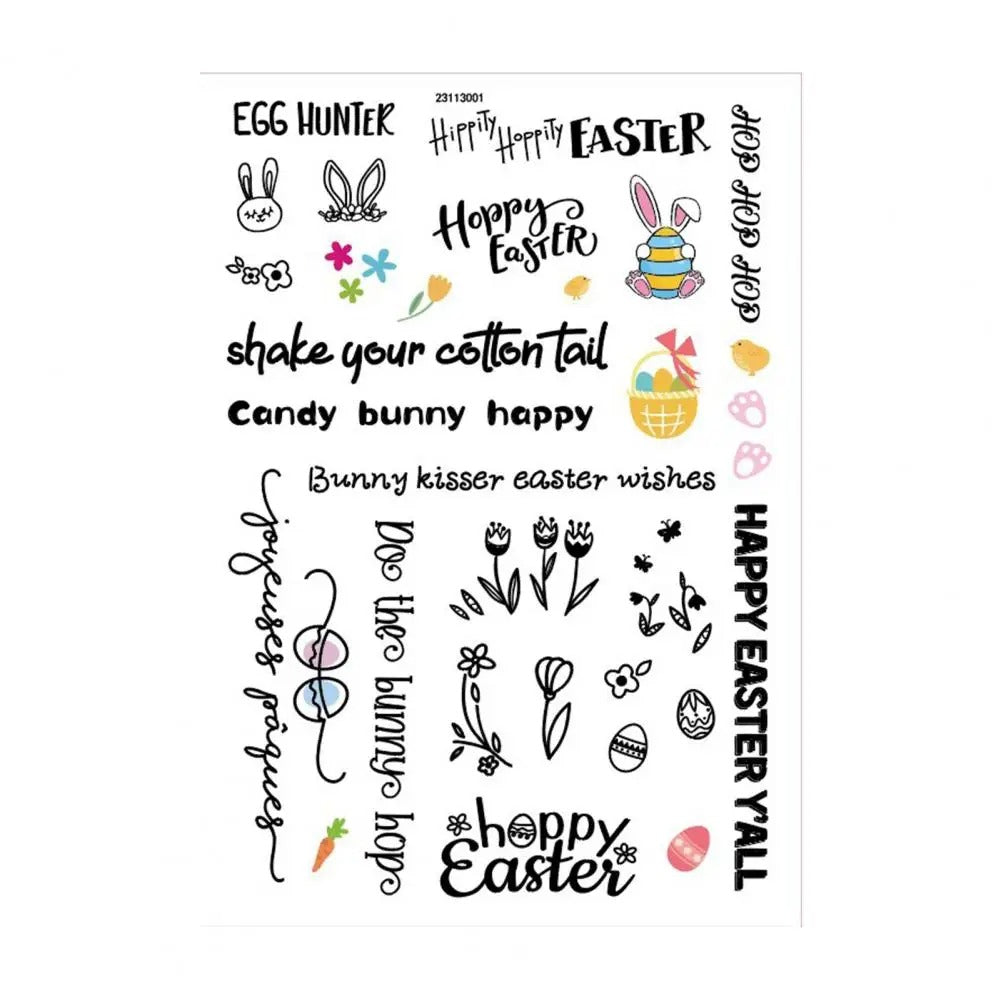 Easter Candle Sticker Film Sayings Birthday Colorful Egg Bunny Carrot Letter Taper Cylindrical Candle