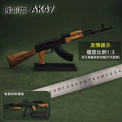 Alloy Mni AK47 Sniper Rifle Detachable Submachine Gun Model Metal Pistol Weapon Assembly Toy Boys Gifts
