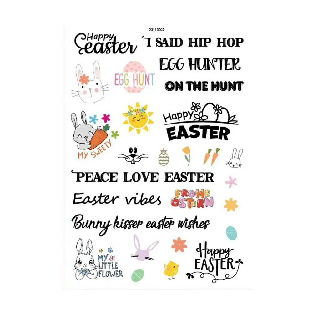 Easter Candle Sticker Film Sayings Birthday Colorful Egg Bunny Carrot Letter Taper Cylindrical Candle