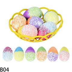 Foam Easter Eggs Set With Basket Easter Decorations Painted Bird Pigeon Eggs DIY Craft Kids Gift