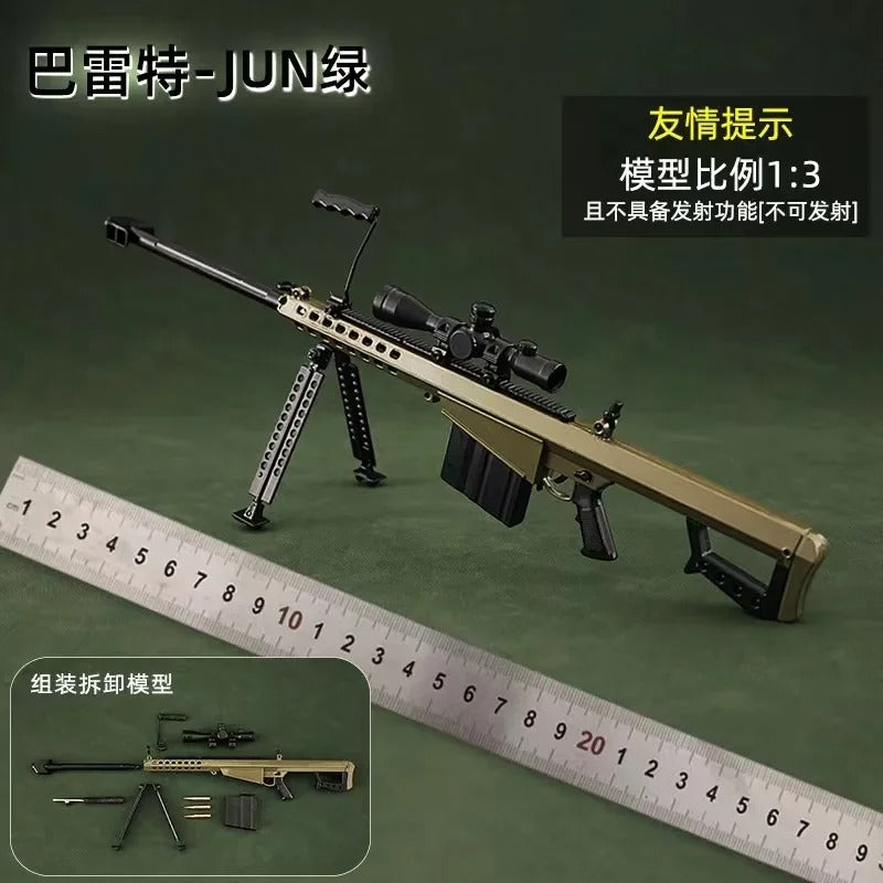 Alloy Mni AK47 Sniper Rifle Detachable Submachine Gun Model Metal Pistol Weapon Assembly Toy Boys Gifts