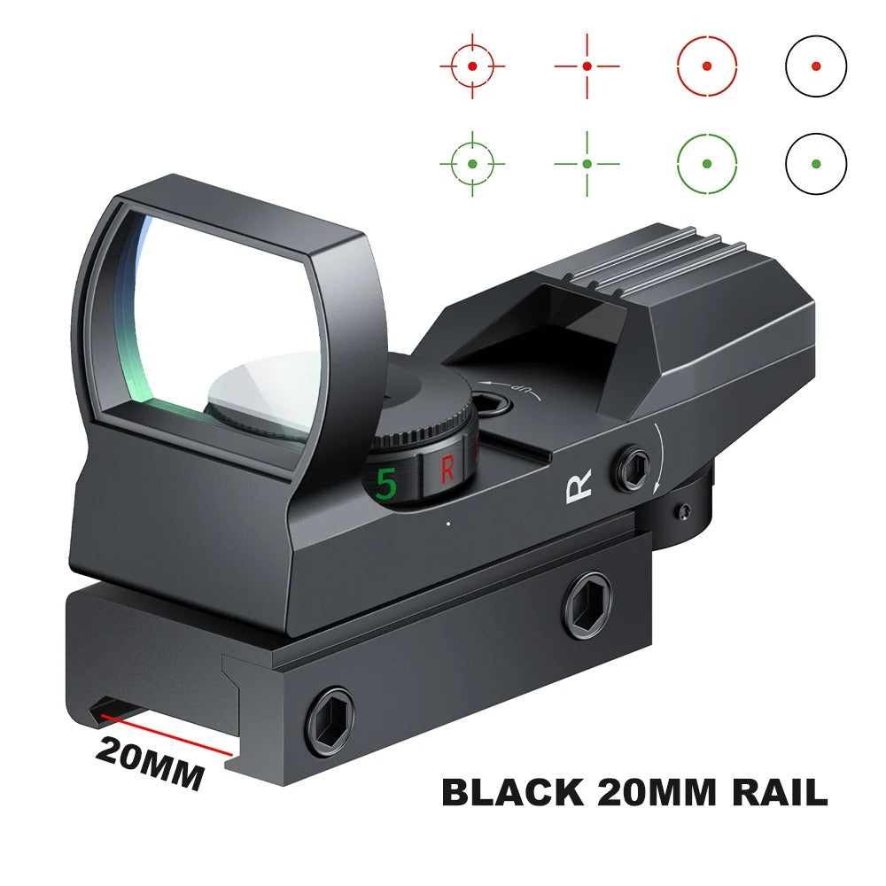 Bestsight Red Dot Sight Holographic Reflex Sight 4 Reticle Optics Red and Green Illuminated Collimator Sight Hunting Scopes