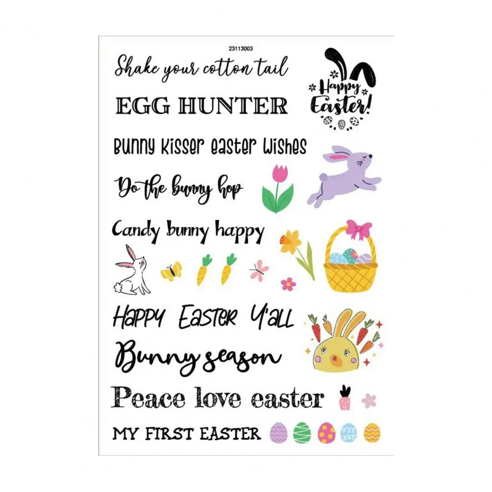 Easter Candle Sticker Film Sayings Birthday Colorful Egg Bunny Carrot Letter Taper Cylindrical Candle