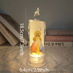 Jesus Virgin Christ LED Candle Mass Electronic Smokeless Candle Lamp Wedding Christmas Easter Party Decoration