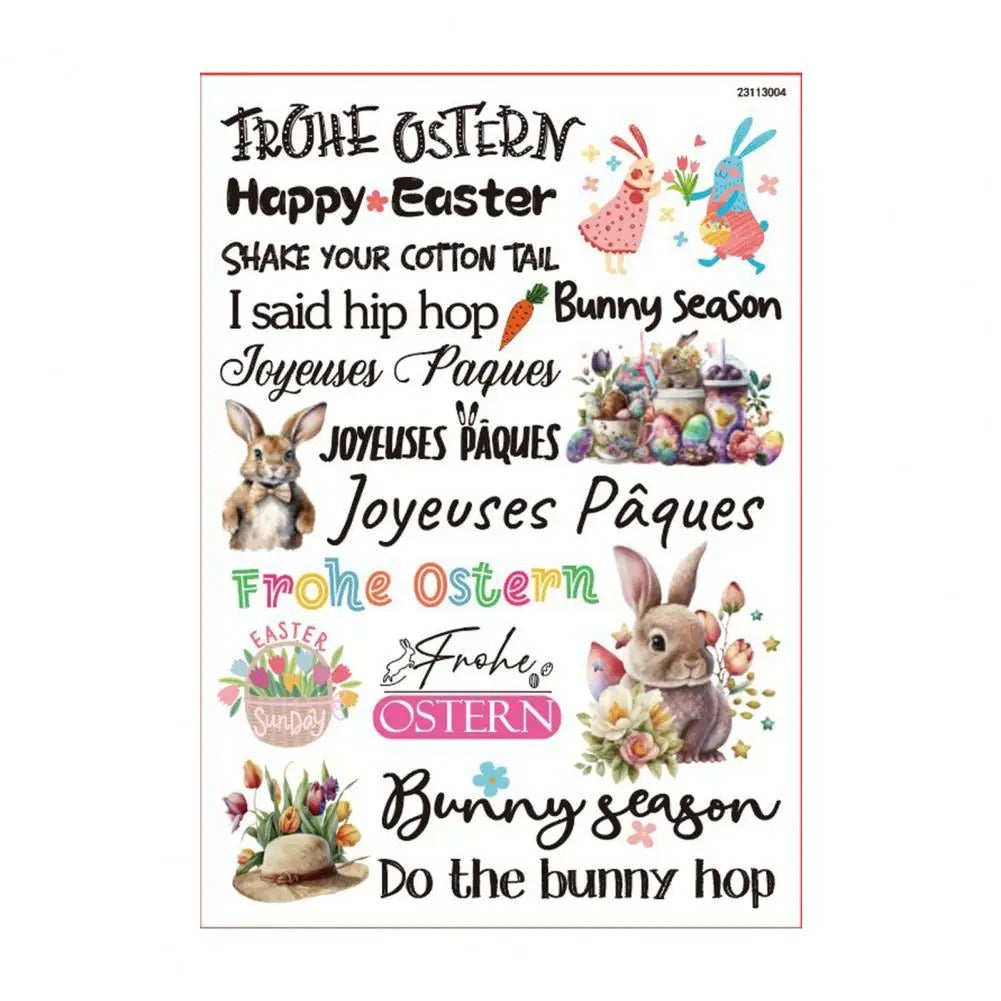 Easter Candle Sticker Film Sayings Birthday Colorful Egg Bunny Carrot Letter Taper Cylindrical Candle