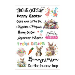 Easter Candle Sticker Film Sayings Birthday Colorful Egg Bunny Carrot Letter Taper Cylindrical Candle