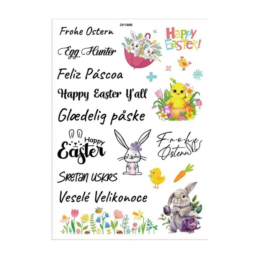 Easter Candle Sticker Film Sayings Birthday Colorful Egg Bunny Carrot Letter Taper Cylindrical Candle