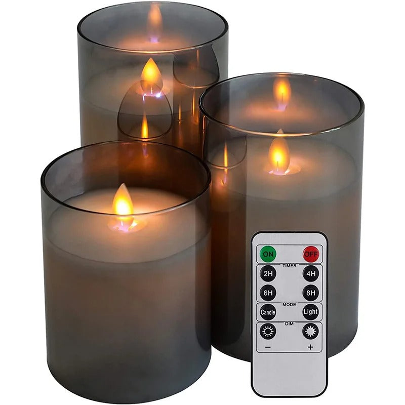 3Pcs/Set Remote Control LED Flameless Candle Lights New Year Candles Battery Powered Led Tea Lights Easter Candle