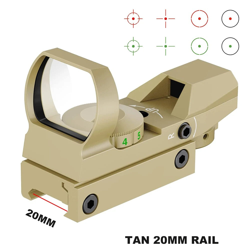 Bestsight Red Dot Sight Holographic Reflex Sight 4 Reticle Optics Red and Green Illuminated Collimator Sight Hunting Scopes