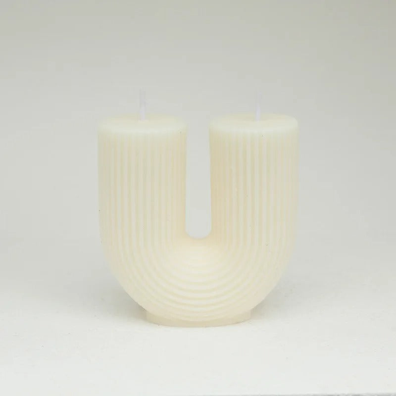 Home decorative candle U-Shaped geometric scented candles Ins popular rainbow bridge room decor aroma candles decor