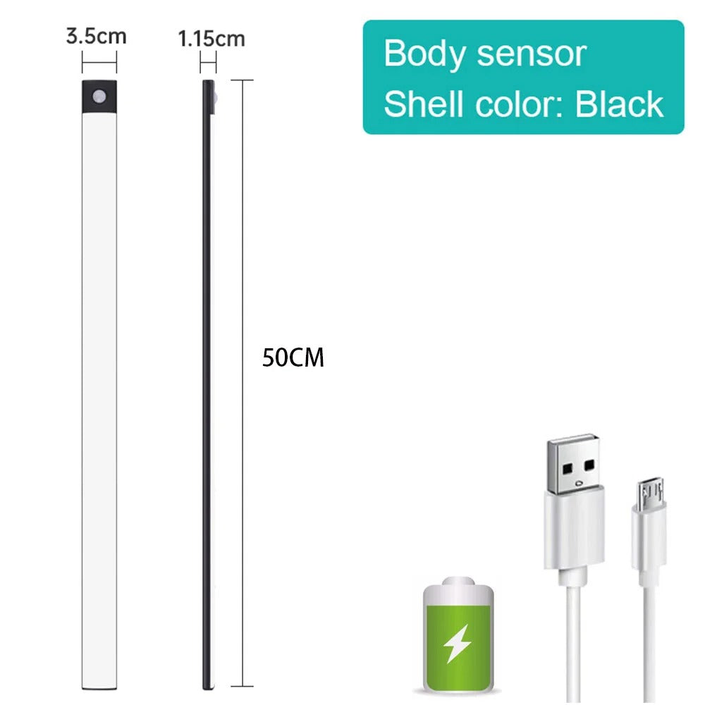 Bedroom Night Light Motion Sensor Wireless USB Under Cabinet Light For Kitchen Cabinet Bedroom Wardrobe