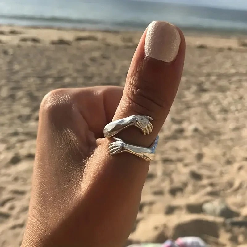 Adjustable Open Finger Ring For Women Men Valentine'S Day