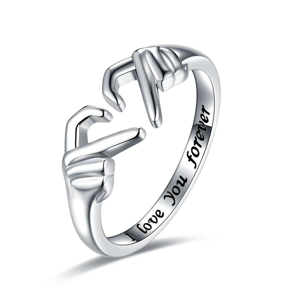 Adjustable Open Finger Ring For Women Men Valentine'S Day