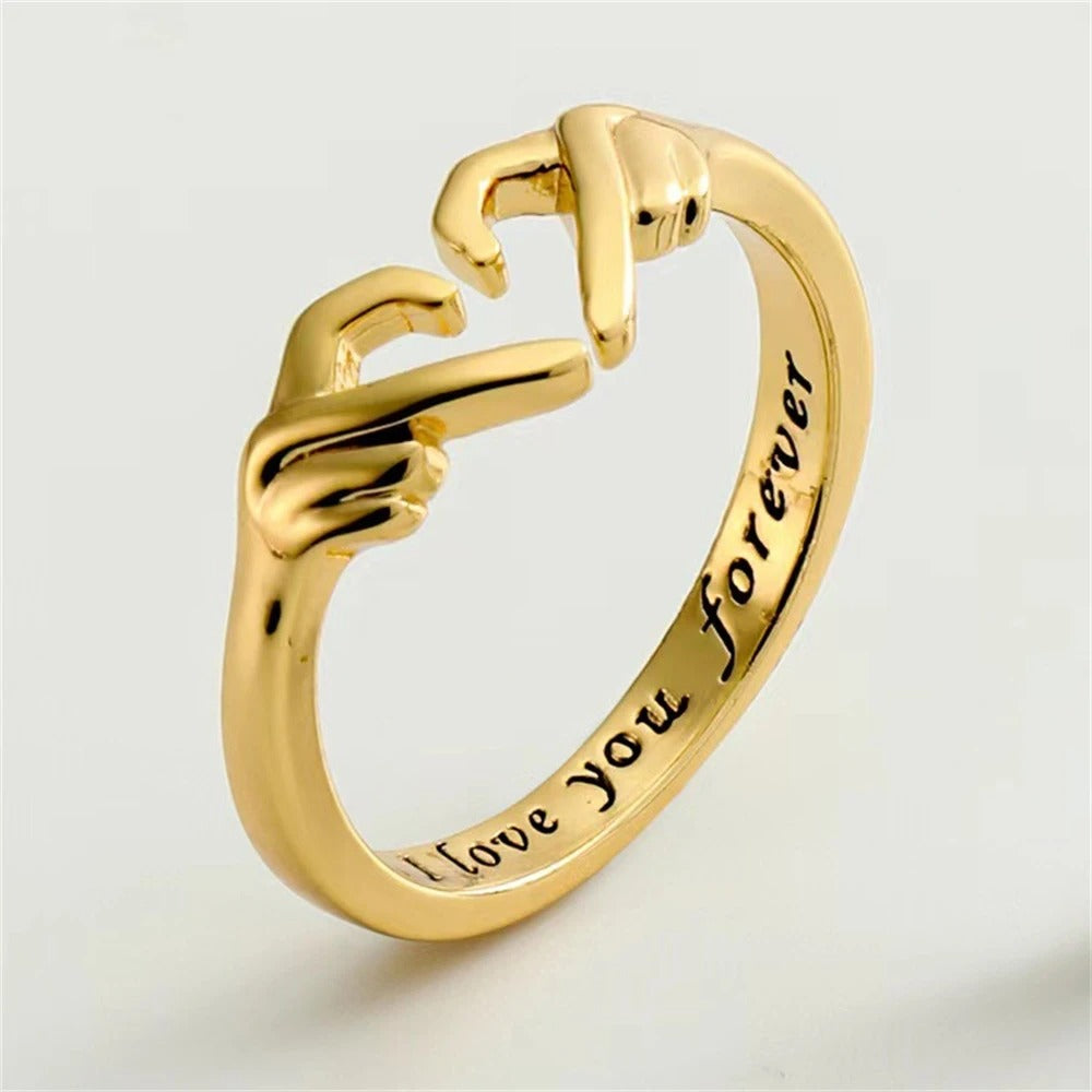 Adjustable Open Finger Ring For Women Men Valentine'S Day