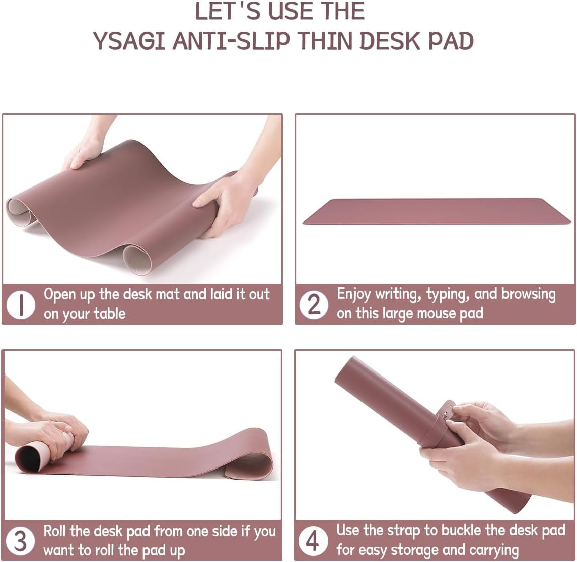 Non-Slip Desk Pad, Waterproof PVC Leather Desk Table Protector