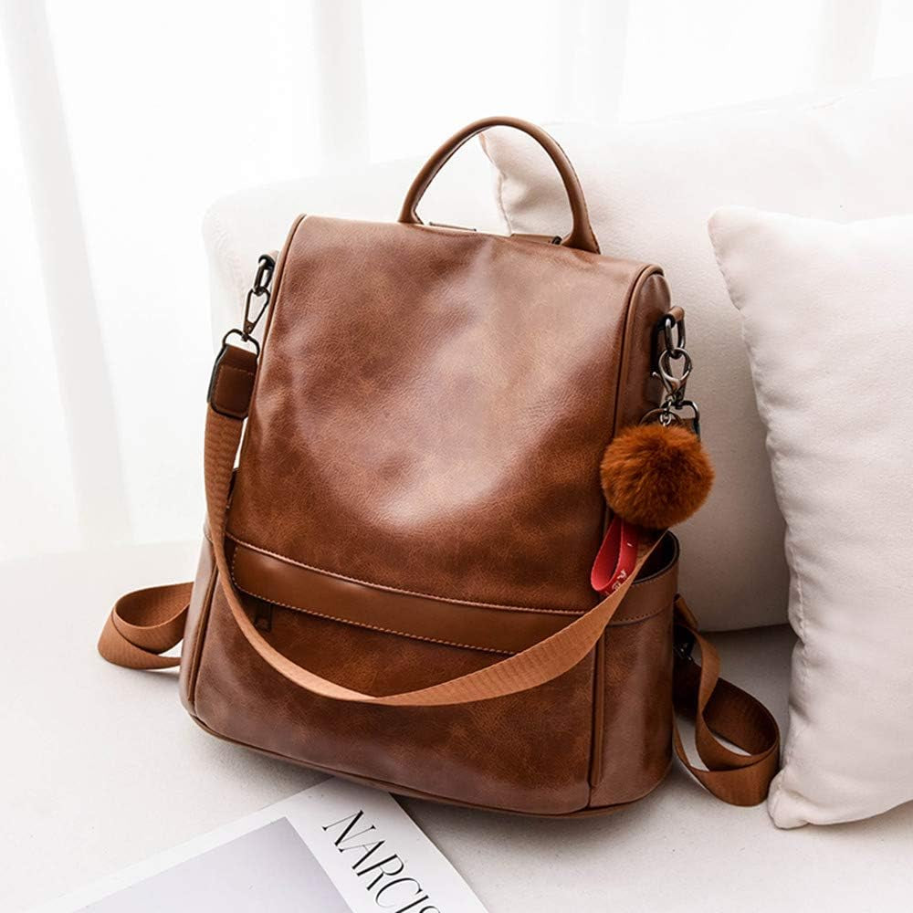 Women Backpack Purse PU Leather Anti-Theft Casual Shoulder Bag