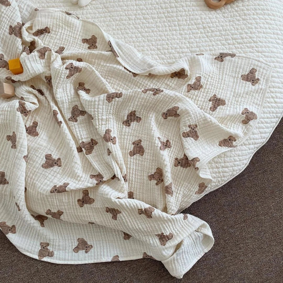 Shling Blankets with bear printing Shling Blankets