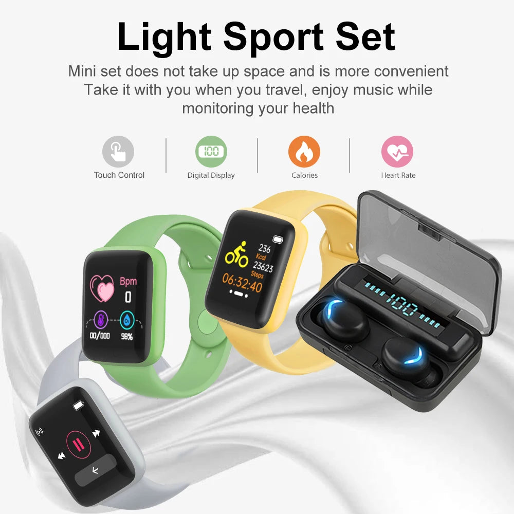 Shling Waterproof Wireless TWS Earbuds Kit & Smart watch Shling Smart Watch