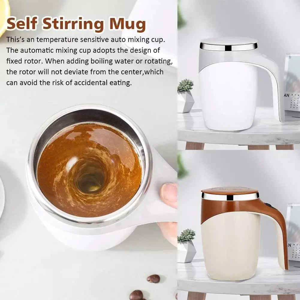 Shling Stainless Steel Self Stirring Mixing Cup Shling Automatic Self Stirring Mug Coffee Mixture Coffee Mug Electric Mixing Cup Mixing Cup