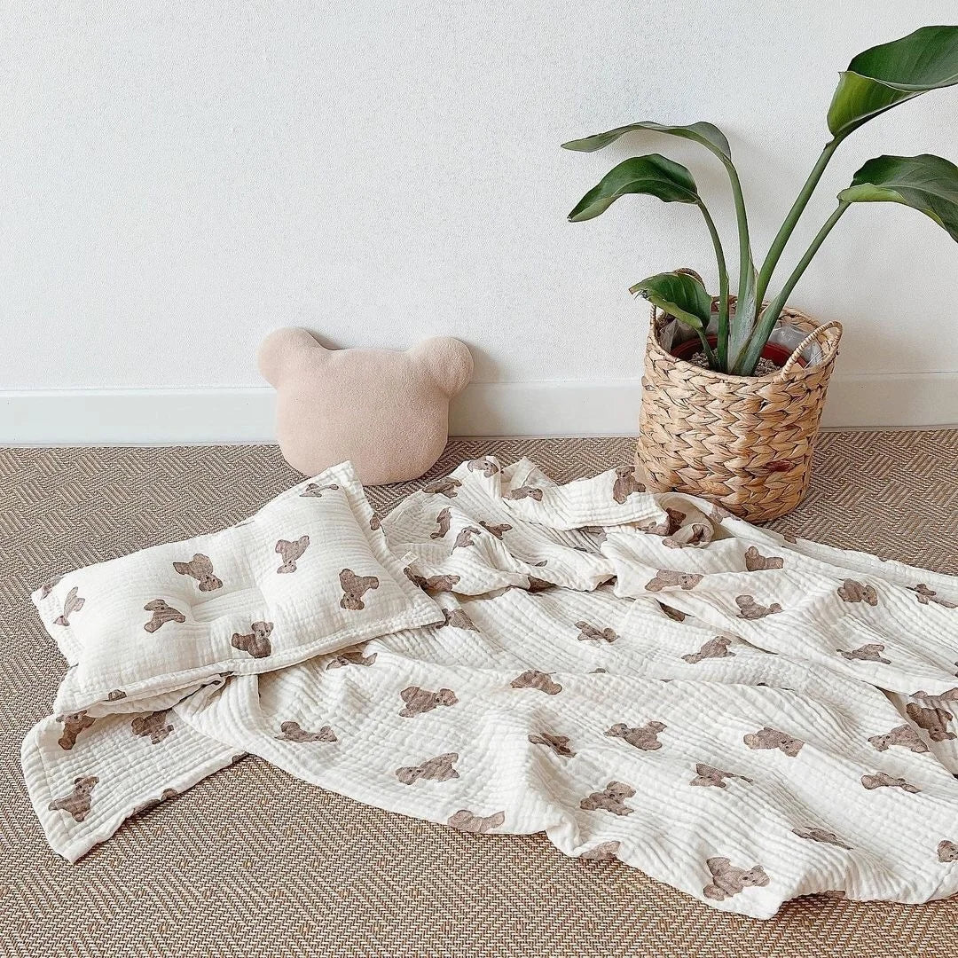 Shling Blankets with bear printing Shling Blankets