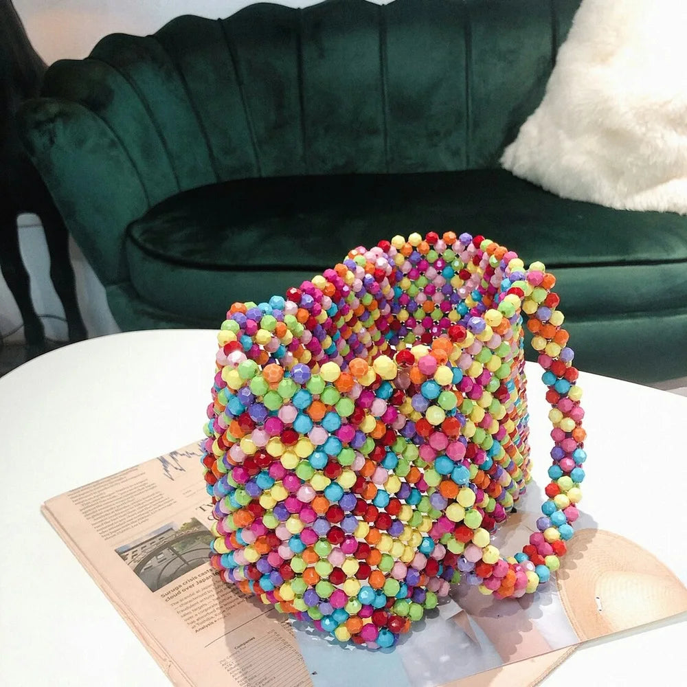 Shling Beaded Acrylic Handbag Shling Women's Clutches