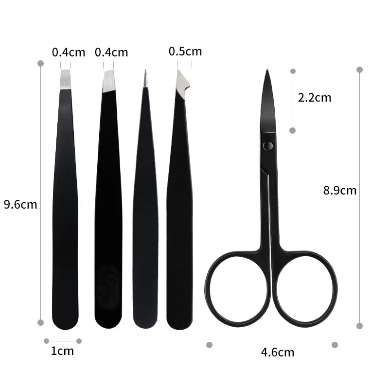 Shling Eyebrow Tweezers Set with scissors Shling Eyebrow Tweezers Set