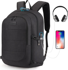 Travel Laptop Backpack Water Resistant Anti-Theft Bag with USB Charging Port and Lock Casual Daypack